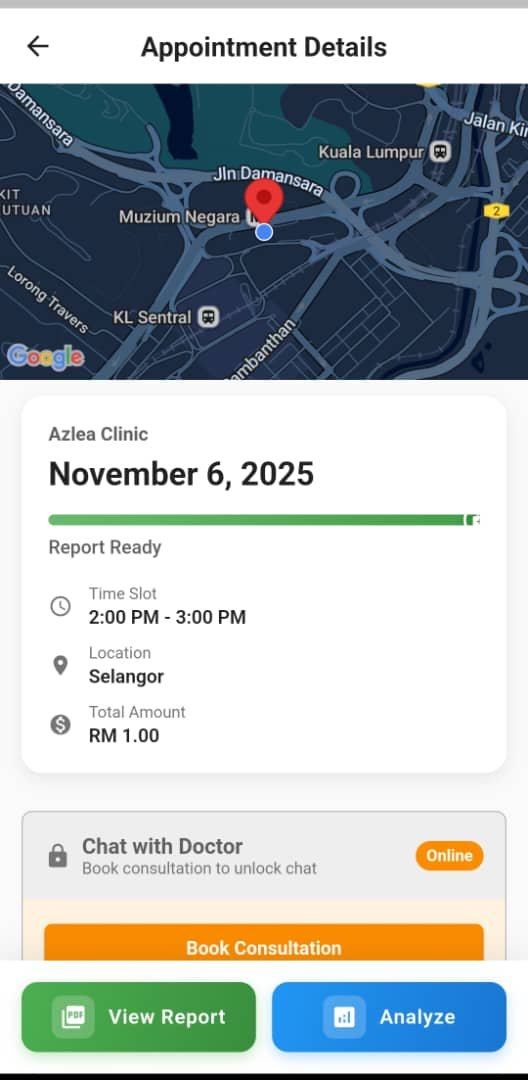 Elab App - View Appointment Details and Test Information
