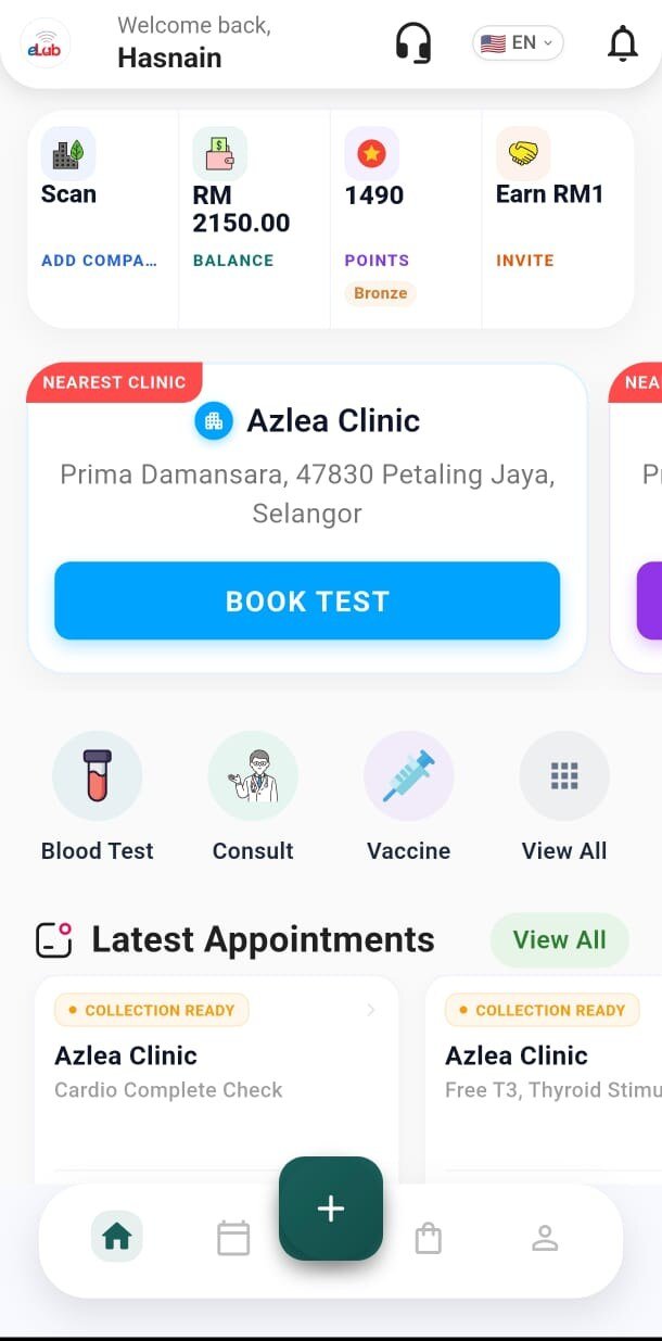Elab Mobile App Homepage Preview
