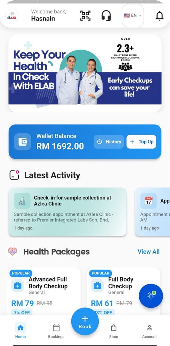 Elab App Dashboard